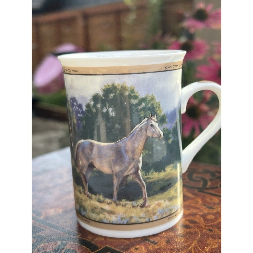 Danbury Mint April Breezes Horse Mug Claire Goldrick Wild Spirits Porcelain